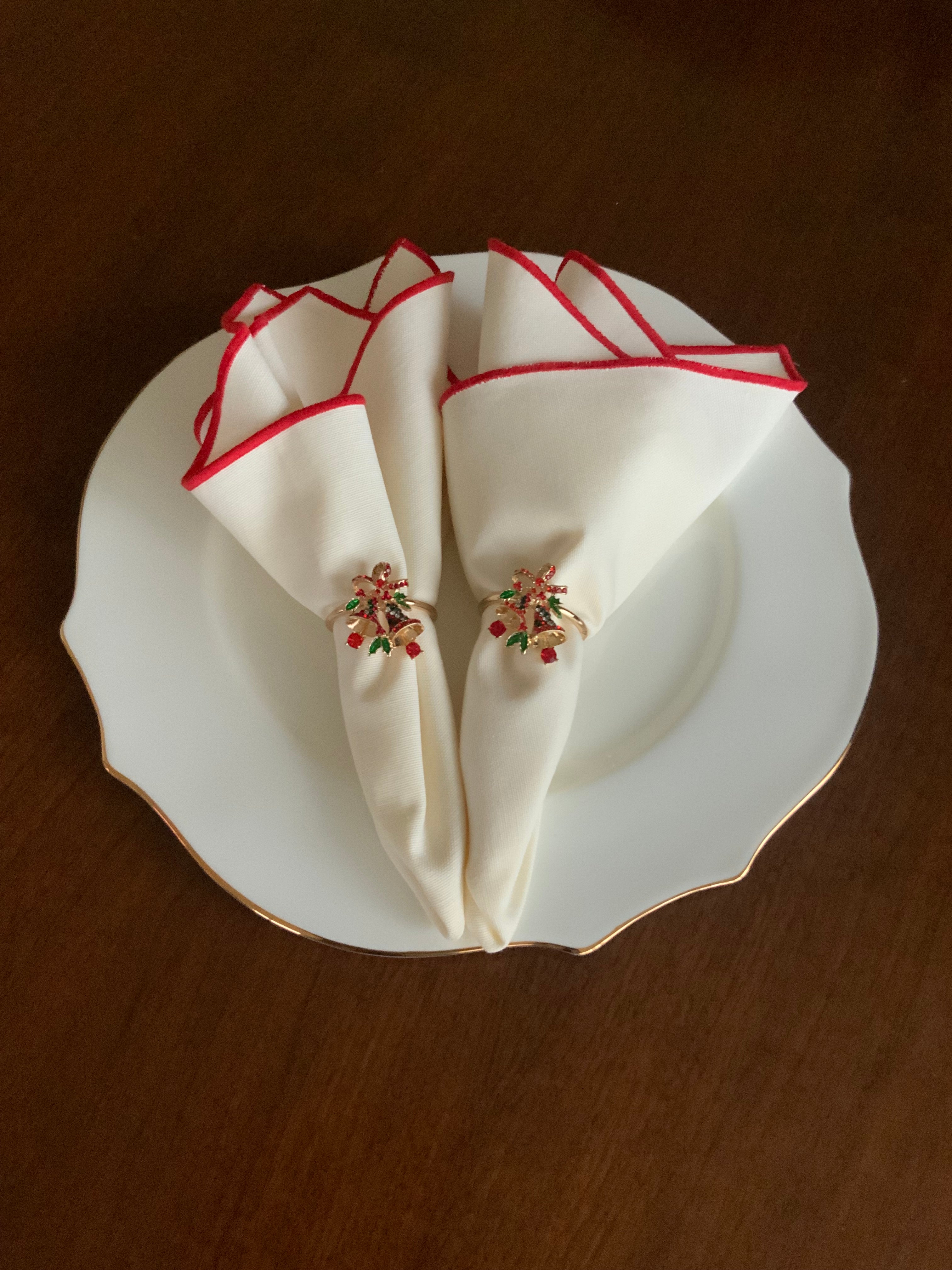 Red Embroidered Napkin Set