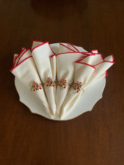 Red Embroidered Napkin Set