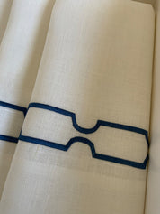Marine Chain Navy Blue Linen Napkin Set