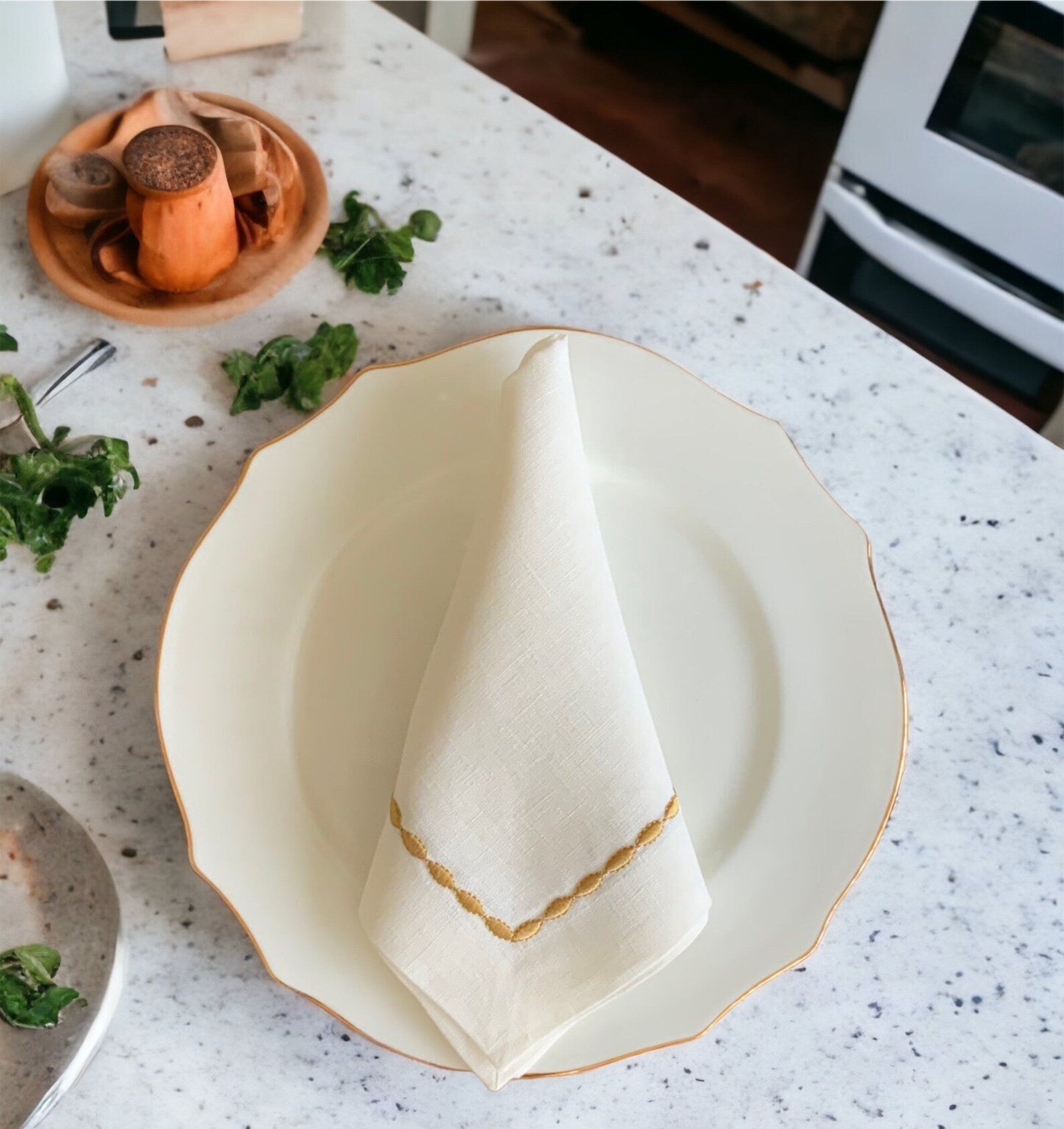 Gold Chain Linen Napkin Set