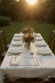 Burgundy Embroidery Placemat and Napkin Set