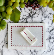 Burgundy Embroidery Placemat and Napkin Set