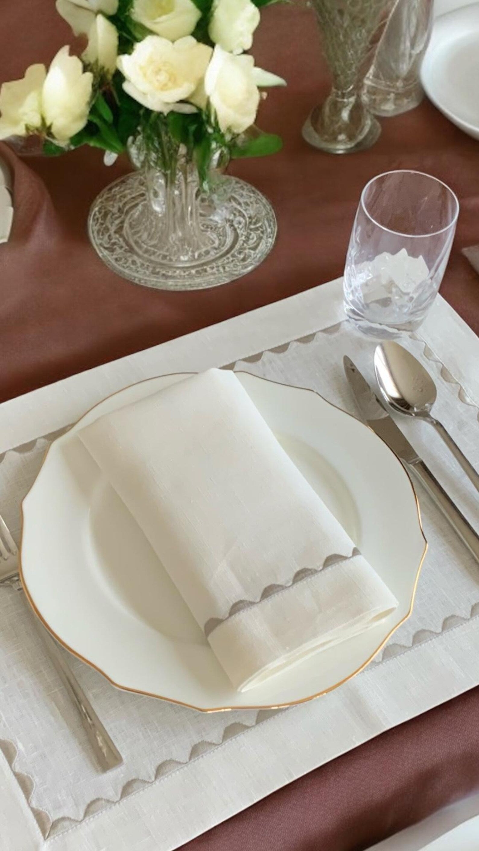 Wavy Stone Grey Placemat and Napkin Set