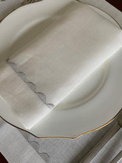 Wavy Stone Grey Placemat and Napkin Set